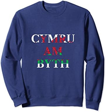 Unisex Cymru Am Byth Welsh Dragon - Wales Sweatshirt Large Navy