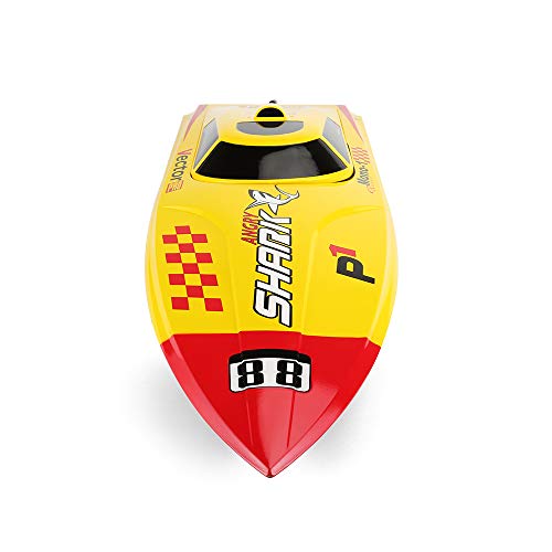 FUNTECH RC Boats PNP High Speed 80KM/H+ Electric Remote Control Boat [Yellow] - Freshwater - Pools Bathtubs Lake - Thumbnail 3
