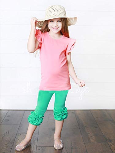 Infant Toddler Baby Girl Top Basic Plain Ruffle T-Shirt Blouse Casual Clothes (0-6 Months, Pink)