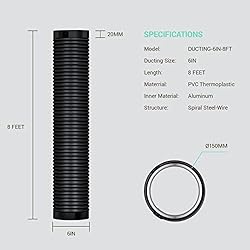 Drasum 6 Inch Duct Easy-to-Install 8-Feet Air Duct
