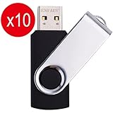 Enfain 8GB USB 2.0 Flash Drive, Black (10 Pack)