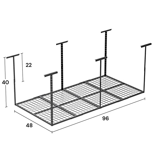 4x8 Heavy Duty Steel Overhead Garage Ceiling Storage Rack, Adjustable