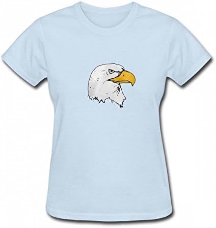 LOJSAQ Bald American Eagle Tshirt Printed Cotton T-Shirts Tops Logo Authentic Women Tee Sky Blue