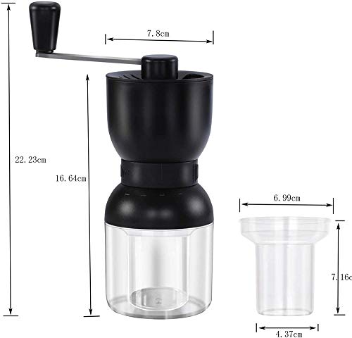 Wuudi Manuelle Kaffeemühle mit einstellbarer Einstellung, konische Keramik-Fräsmühle, Kaffeemühle für Aeropress… – Bild 5