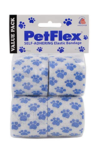 PetFlex Self-Adhering Elastic Bandage - Paw Prints 2" 4-CT 2" x 5 yds.