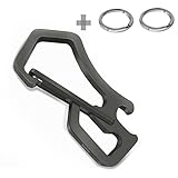 Idakey Full Stainless Steel Anti-Lost Keychain Carabiner Mutil Function Home Tool with Bottle Opener and 2 Extra Key Rings for Home