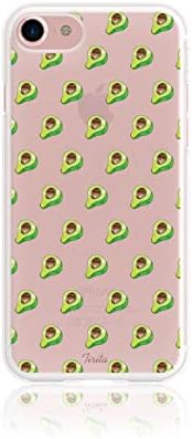 Tirita Phone Case Compatible with Iphone 6 Plus & 6s Plus Clear Soft TPU Rubber Gel PRINTED GLITTER, NO REAL GLITTER Cactus Flamingo Pineapple Palm Leaves Avocado