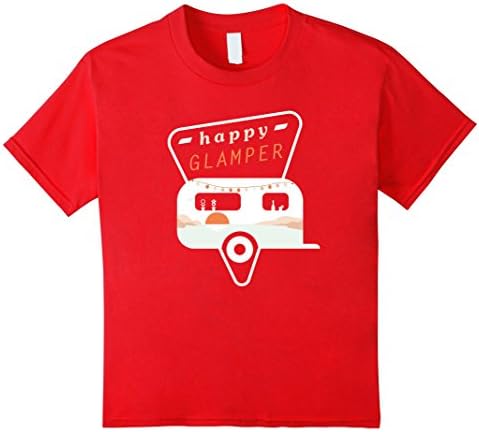 unisex-child Glamorous Glamper Camper, Happy Glamper T-Shirt 6 Red