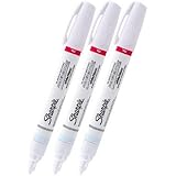 Sharpie Oil-Based Paint Marker, Medium Point, White Ink, 3 Markers (35558)