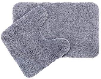 Spread Spain Ultra Soft Microfiber Anti Skid Bathmat with Contour Set of 2pc -50 x 80 cm and 50 x 50 cm