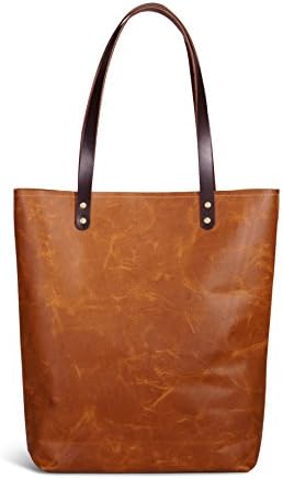 SAVANNA LOVE Authentic Leather USA Handmade Tote Bag (Tan)