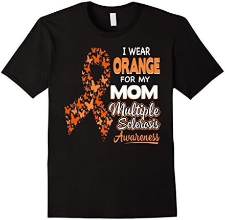 Men's I Wear Orange For my Mom Multiple Sclerosis Awareness 3XL Black