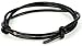 Mens black Adjustable 3.0mm Thick Leather Cord Surf Bracelet or Anklet