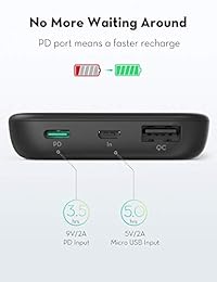 Cargador Portátil RAVPower 10000mAh Banco de Alimentación, Ultra Compacto Batería Pack con Salida de 3.4A, Carga de Alta Velocidad, Dual iSmart 2.0 Puertos USB, Cargador de Batería Portátil para iPhone, iPad y más