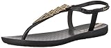 Ipanema Women's Deco Flat Sandal, Black/Gold, 9 M US