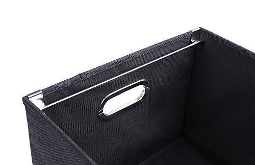ATBAY File Storage Box Collapsible Large Capacity Office File Organizer for Letter/Legal Size Hanging File Folder Box, Black 2Pack