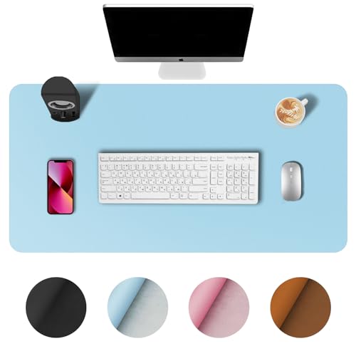 Twocorn Desk Pad,Large Mouse Pad, Non-Slip PU Leathers Writing Pad,Desktop Prot…