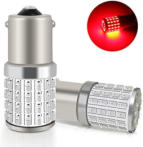DZG 1156 BA15s P21W LED Rear Fog Lights Reverse Brake Turn Signal Lamps 72-SMD Red-2 Pack