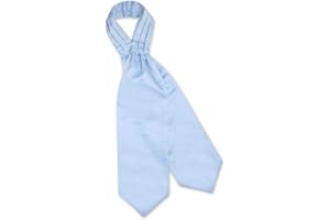 Vesuvio Napoli ASCOT Solid BABY BLUE Color Cravat Men's Neck Tie