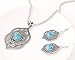 Rurah Retro Jewelry Set Bohemian Wind National Wind Female Turquoise Earrings Necklace Bracelet Set