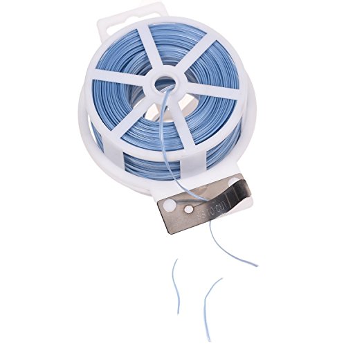 KLOUD City Light Blue Color 328 Feet (100m) Multi-Function Sturdy Garden Plant Twist Tie with Cutter/Cable Tie/Zip Tie/Coated Wire