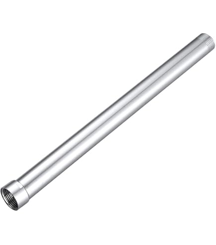 Weirun Straight Shower Arm With Flange Ceiling Mount,8 Inch Round Rain Shower Head Extension Arm Replacement,Shower Head Extension Pipe Chrome