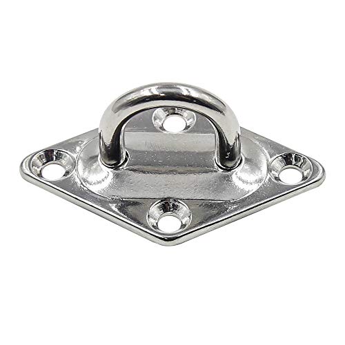 Cyful M5 Pad Eye Plate Staple Ring Hook U-Shaped Wall Ceiling Hammock Hooks Stainless Steel-4pcs