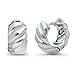 BERRICLE Sterling Silver Cable Mini Hoop Huggie Earrings for Women 0.5 inch