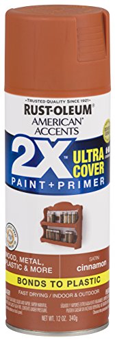 Rust-Oleum 327932 American Accents Spray Paint, 12 oz, Satin Cinnamon (Best Terracotta Paint Color)