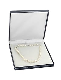 The Pearl Source - Collar de perlas cultivadas de agua dulce para mujer (oro de 14 quilates, 0.276-0.315 in, calidad AAA, longitud de 45,72 a 19.0 in)