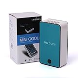 LORIZA 20ag Portable Handheld Mini Air Conditioner Cool Cooling Fan Travel USB Rechargeable Packet Style (Blue)