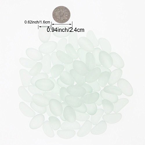 SumDirect Tumbled Matte Beach Sea Glass Beads for Aquarium,Crafts ,Decor and Etc (Matte, White)