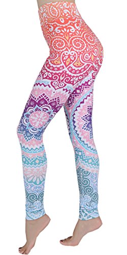 Ndoobiy High Waist Printed Leggings Womenâ€™s Solid Leggings Soft Yoga Workout Pants Stretchy Capris-HW2(Colorshape PS)