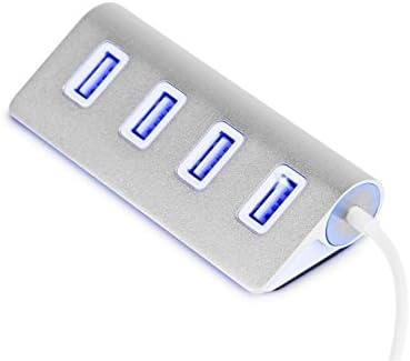 Direct Wave 4-Port Blue LED USB 2.0 Slim Data Hub for Macbook, iMac, Surface Pro, PC, and Window Products