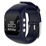 Coohole New Soft Silicone Rubber Watch Band Wrist Strap For Polar A300 Fitness Watch (Dark Blue)