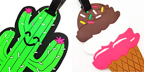 4 Pack Unique Luggage Tag Travel Suitcase Bag Summer Beach Series Identify Label with Loop by OVOV (4 PCS-C)