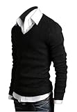 Keral Men's Knited Pullover Shawl Heap Collar High-Necked Pure Color Sweater