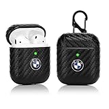 LKDEPO Airpods Luxury Leather Case Cover Kits with Keychain Compatible for Airpods 1&2 (Front LED Visible) (Car Brand Pattern) (Stylish Designer Designed for Man and Teens)