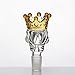Skull Crown Glass Herb Holder Smoking Bowl (14mm Male Clear Yellow Crown)