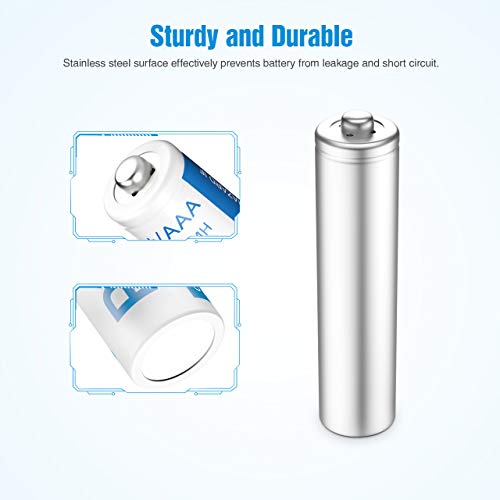 POWXS AAA Rechargeable Batteries 800mAh Pre-Charged Triple A Batteries 1.2V Long-Lasting Ni-MH AAA Size Batteries Suitable for Household - 4 Pack