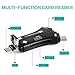 Card Reader, 4 in 1 SD Card Adapter, Memory Card Reader with Micro USB/ Type C/ Lightning/ USB Connector for iPhone, iPad, Mac, Android, Trail and Game Camera Viewer for SD/TF Card
