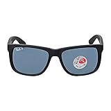 Ray-Ban Men's 0RB4165 Justin Polarized Sunglasses, Black Rubber, 55mm