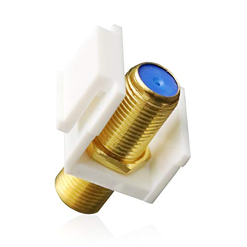MicVista CN04 Gold-Plated RG6 Keystone Jack (Coaxial Keystone Jack) Insert (5 Pack)