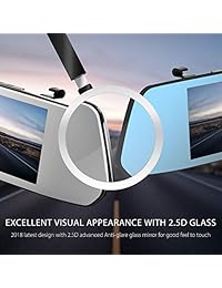 Mirror Dash Cam, cámara TIMPROVE FHD 1080P de reversa de respaldo Pantalla táctil IPS de 7 "IPS 170 ° Gran Angular Lente doble delantera y trasera con visión nocturna, G Senor, monitor de estacionamiento, grabación en bucle, WDR