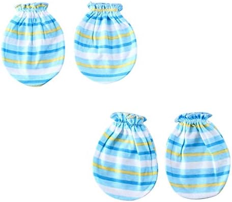 Wonderkids Blue Stripes Print Baby Mittens Pack of 2 (0-6 Months)