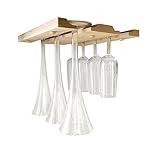 Wooden Under Cabinet Wine Glass Holder - Single
