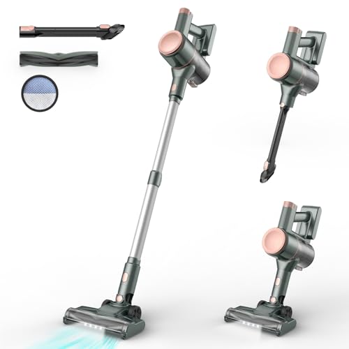 UML0 N8 Cordless Vacuum Cleaner, Lightweight Stick Vacuum with Powerful Suction, 2200mAh Battery, 40 Mins Runtime, Self-Standing, Rechargeable Vacuum Cleaners for Home Hardwood Floor Carpet Pet Hair