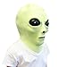 Glow in The Dark Alien Face Mask with Alien Bendable Toy Keychain Green