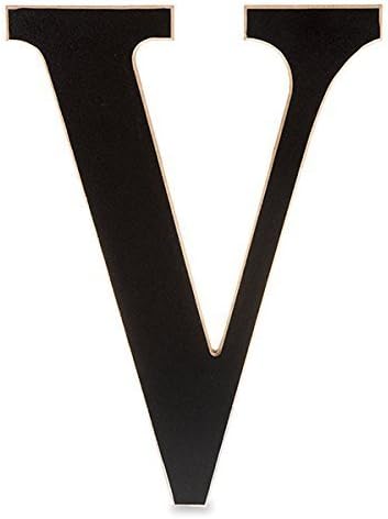 The Lucky Clover Trading V Wood Chalkboard Letter-14in Letter Black