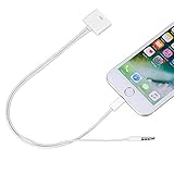 30 Pin to 8 Pin Cable Adapter Converter with 3.5mm Audio Connector for Compatible with iPhone 7/7 Plus/6s/6s Plus/6/6 Plus/5/5S/5C/SE/iPad and iPod, White by AMZ Wholesale